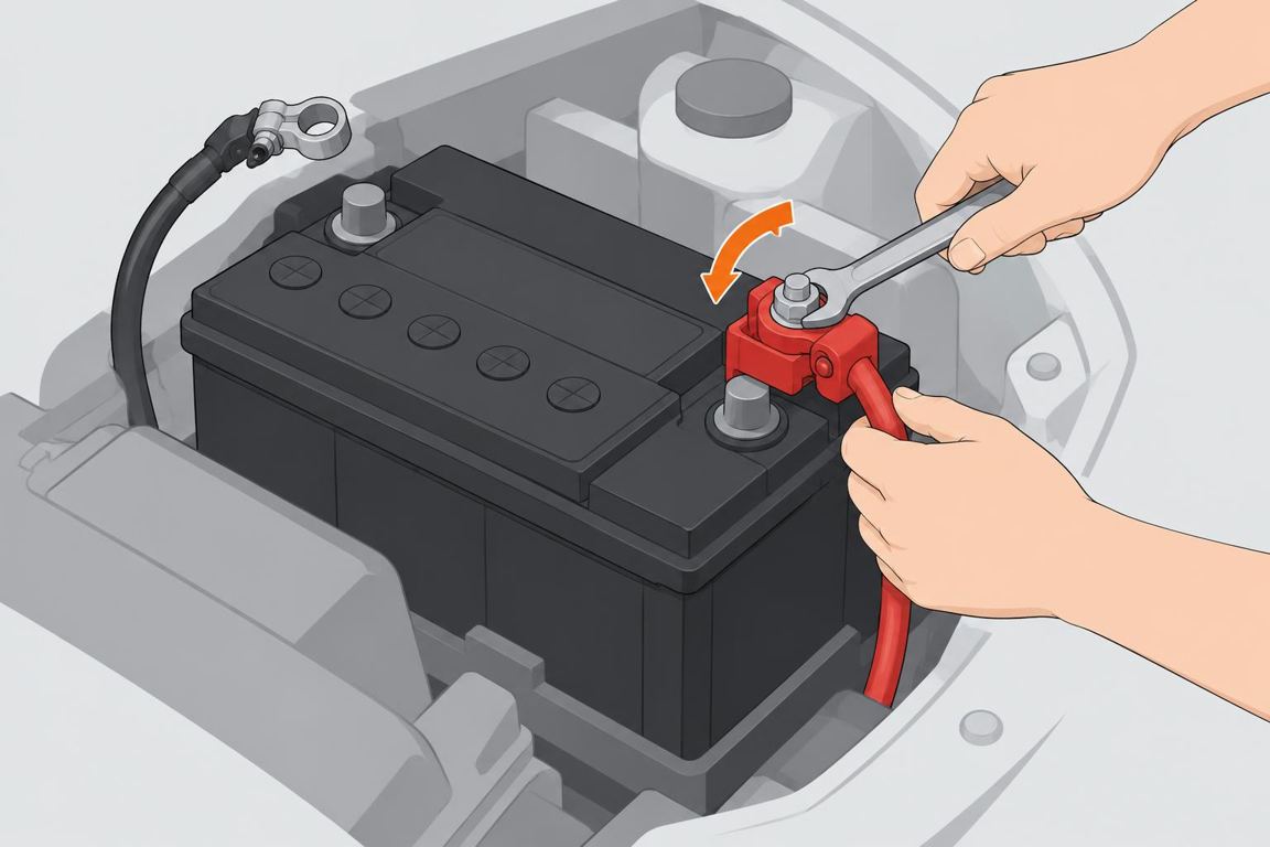 Disconnect the positive (+) cable