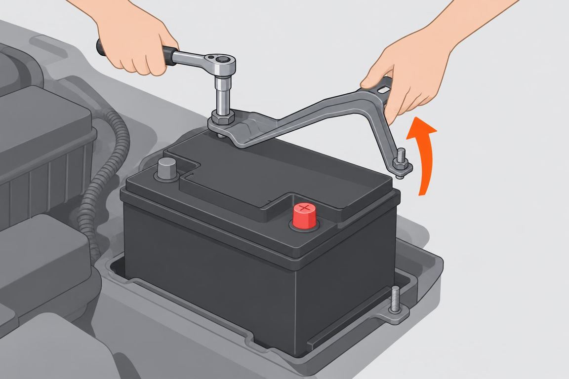 Remove the hold-down