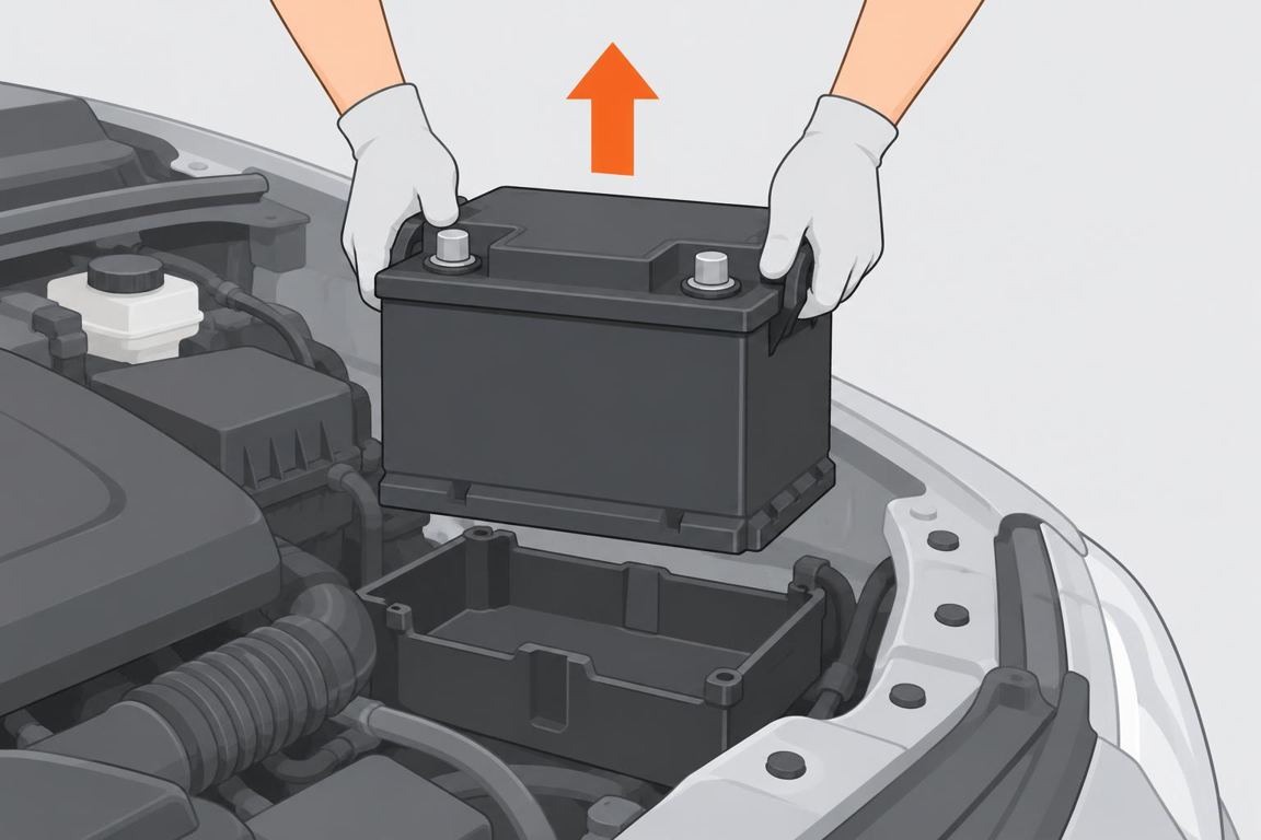 Lift out the old battery