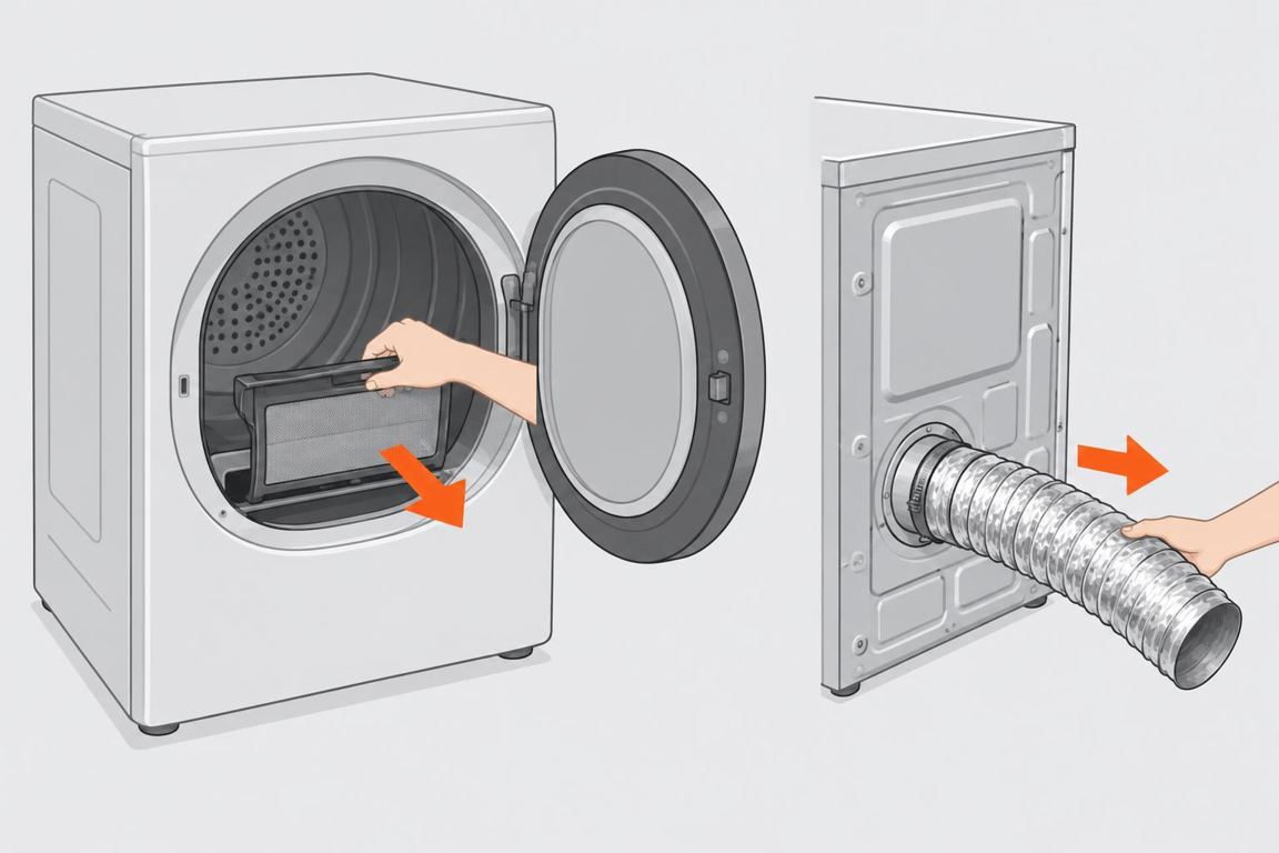Clean the lint screen and vent
