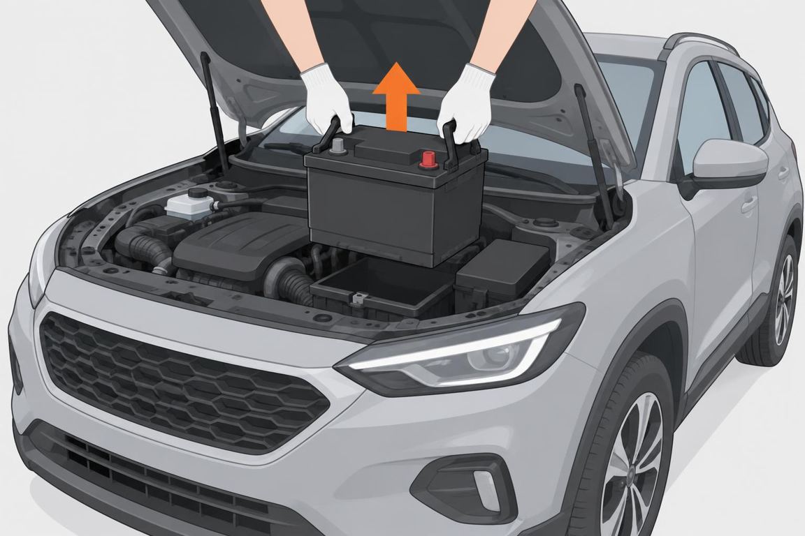 Lift out the old battery