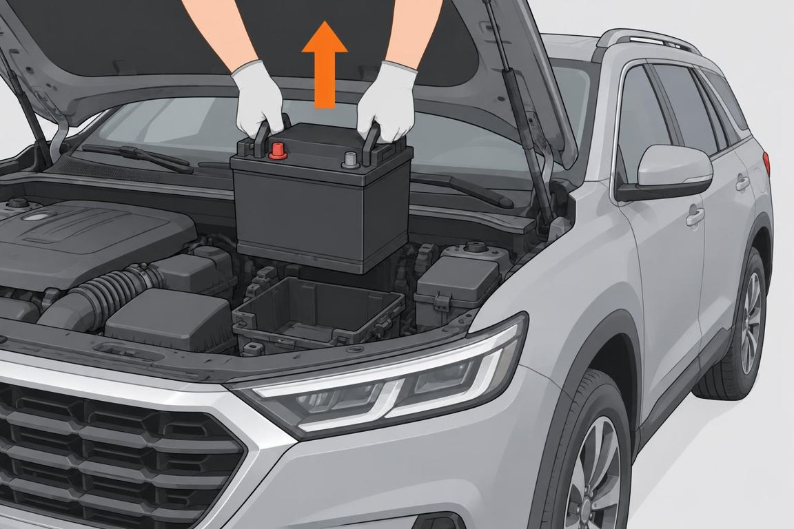 Lift out the old battery