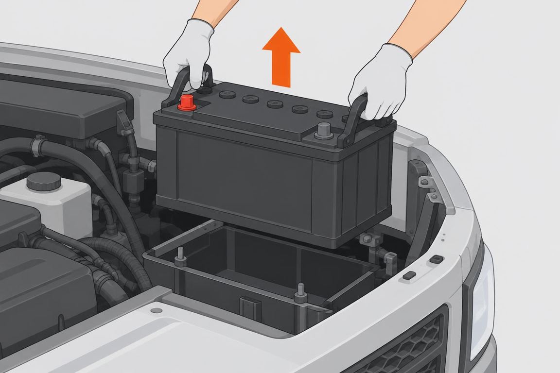 Lift out the old battery