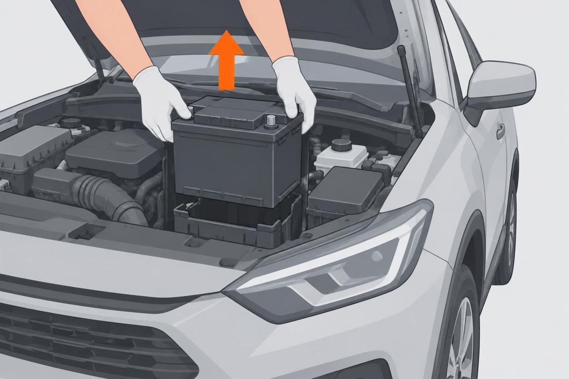 Lift out the old battery