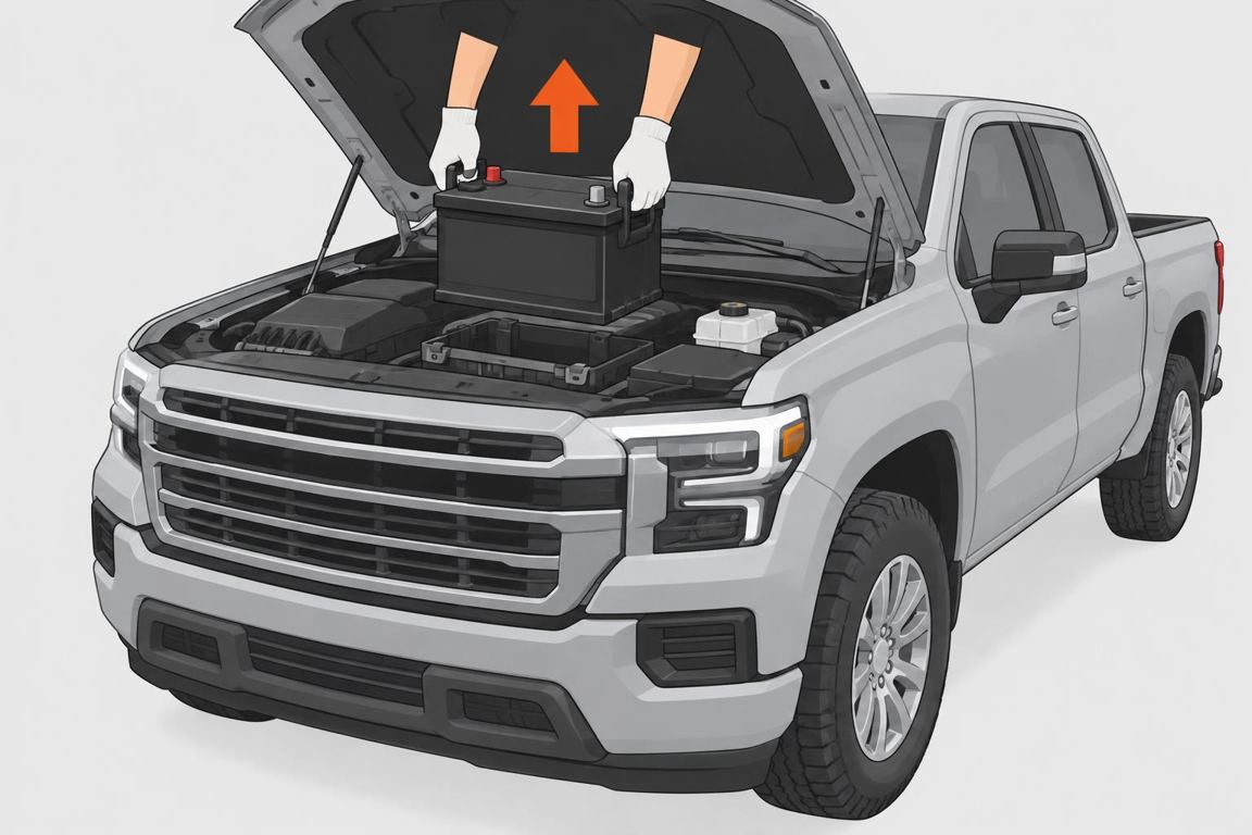 Lift out the old battery