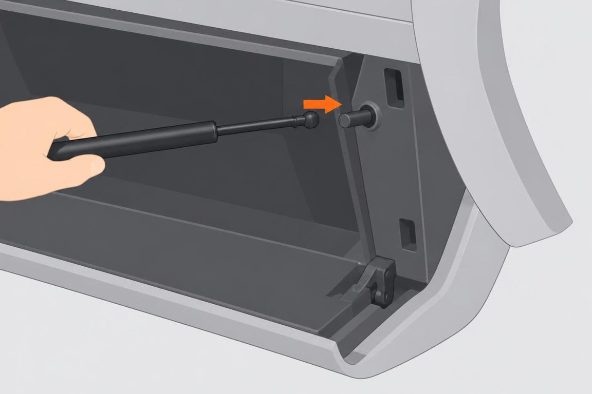 Unhook the damper arm