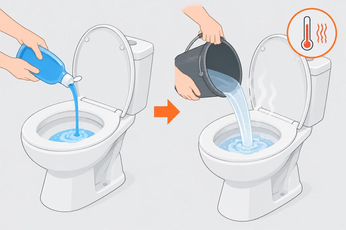 No plunger? Soap + hot water